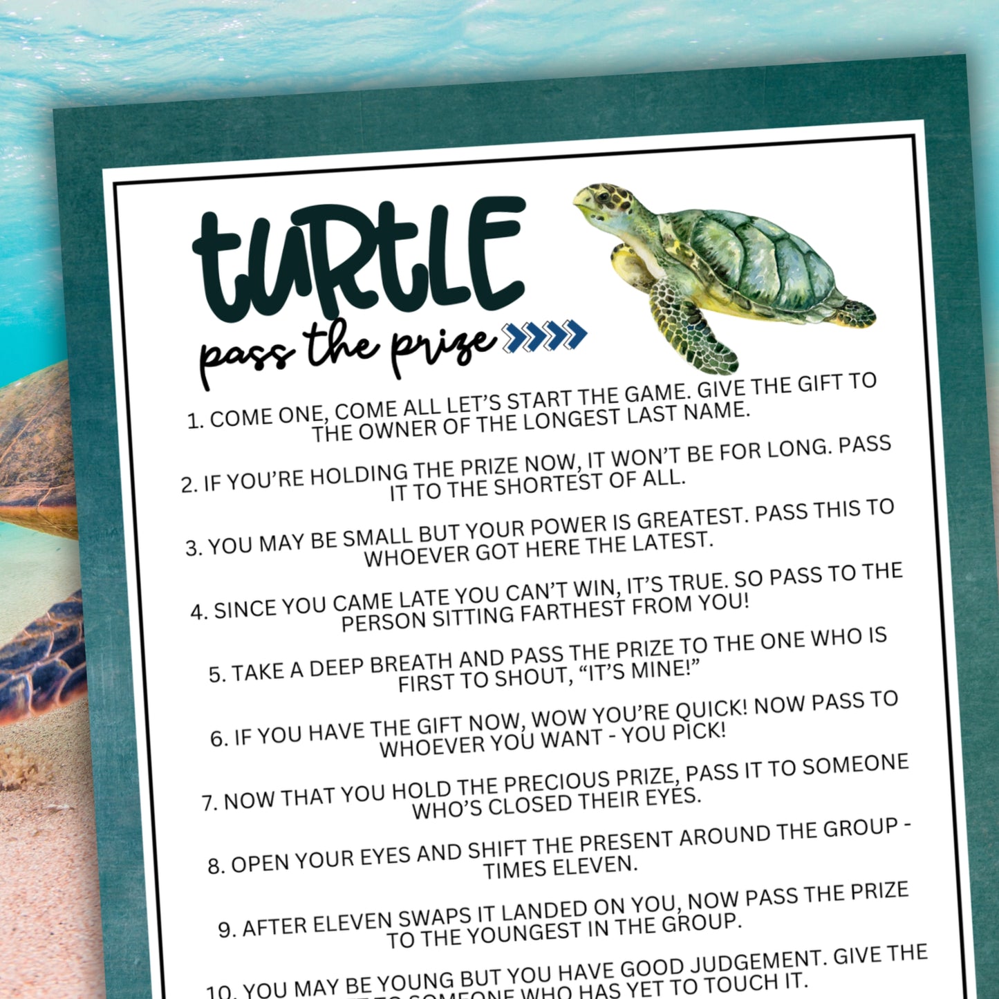 Turtle Pass the Prize