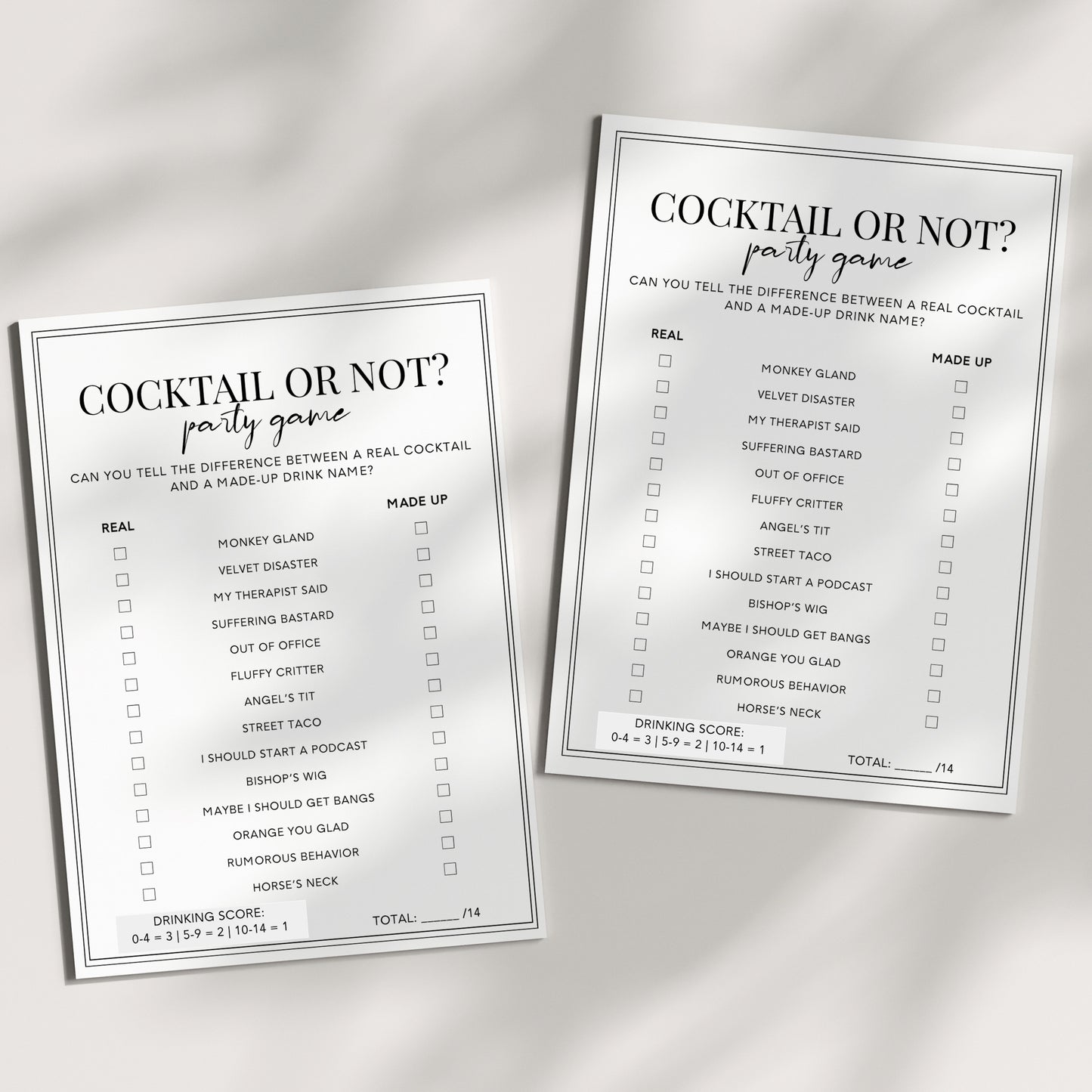 Drinking Game - Cocktail or Not
