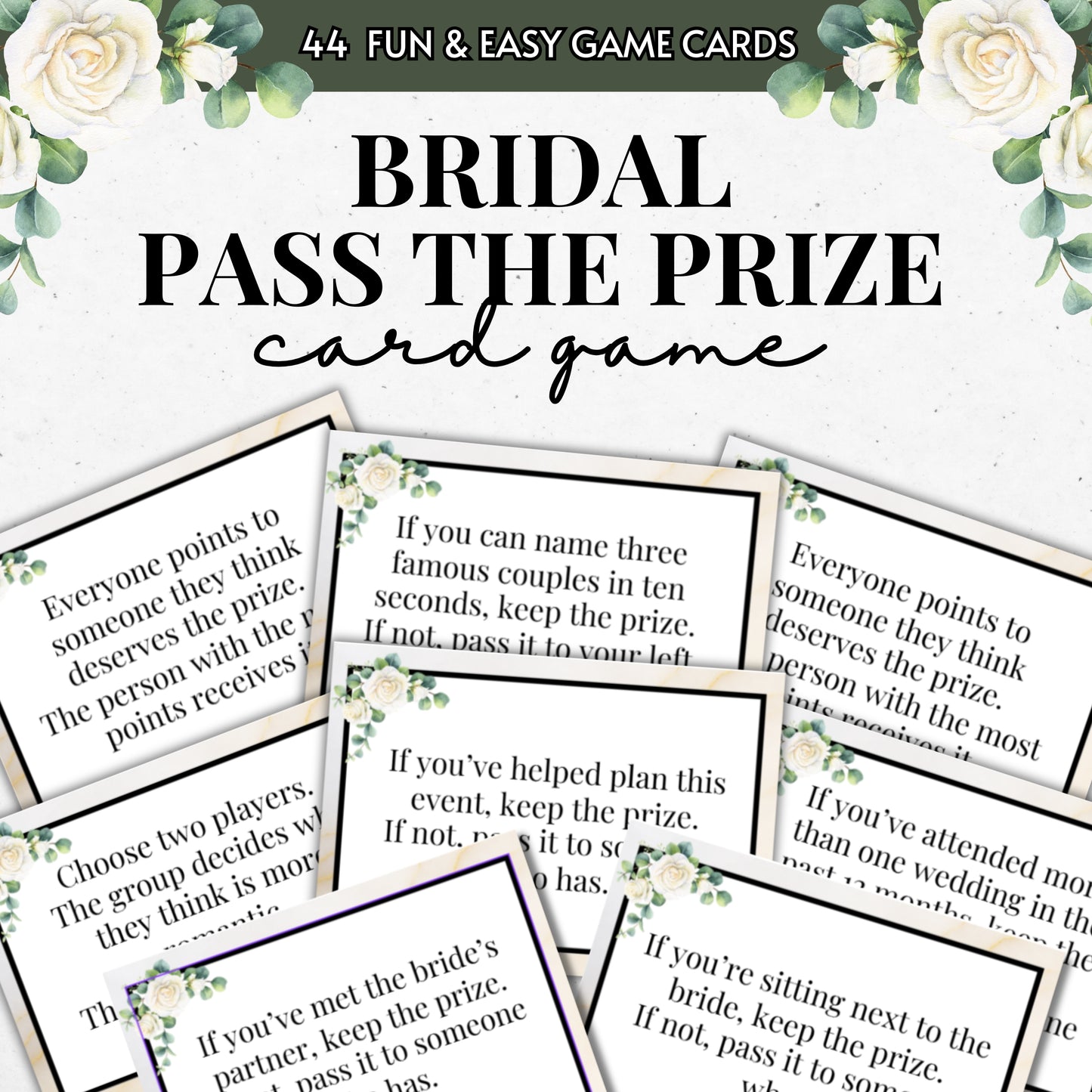 Pass the Prize Bridal Shower Card Game