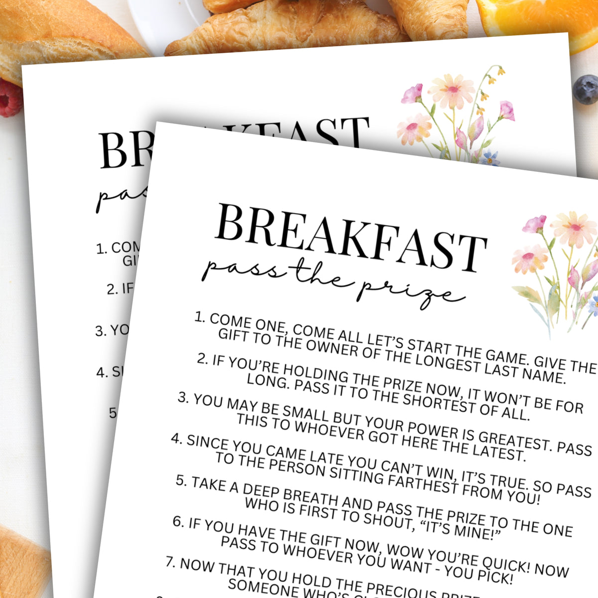 Breakfast Pass the Prize – Party Prints Press
