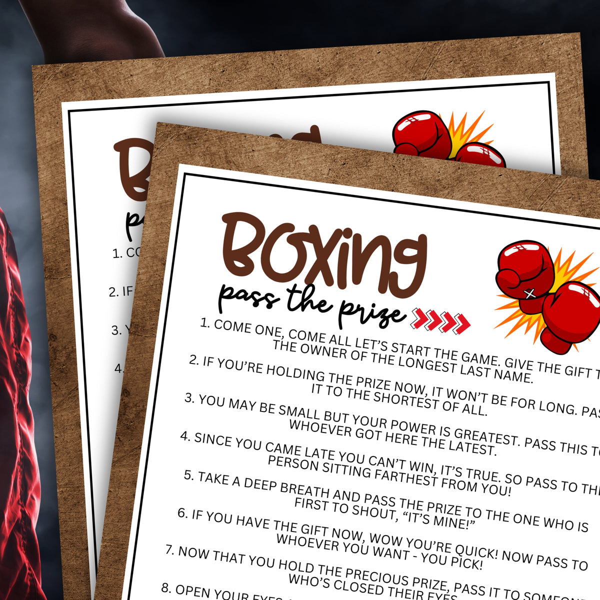 Boxing Pass The Prize – Party Prints Press
