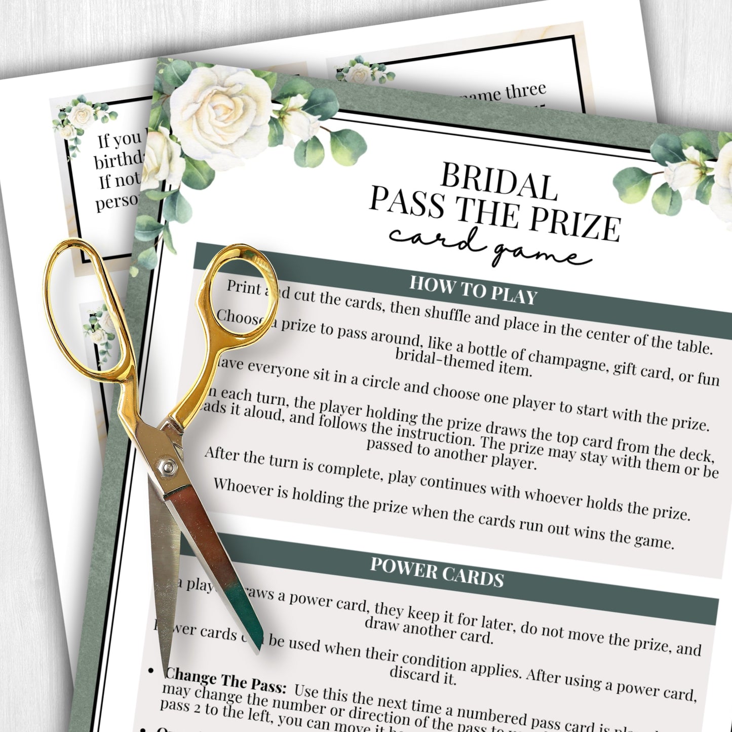 Pass the Prize Bridal Shower Card Game