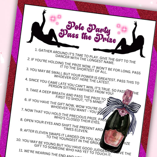 Pole Dance Party Pass The Prize Left To Right Game For Strippers Aerial Artists Studio Owner Teacher Instructor For Girls Or Ladies Night 