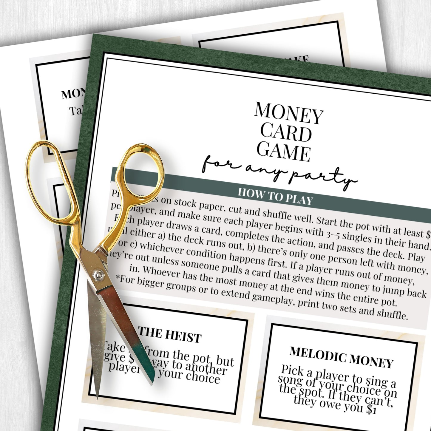 Money Card Game For Any Party