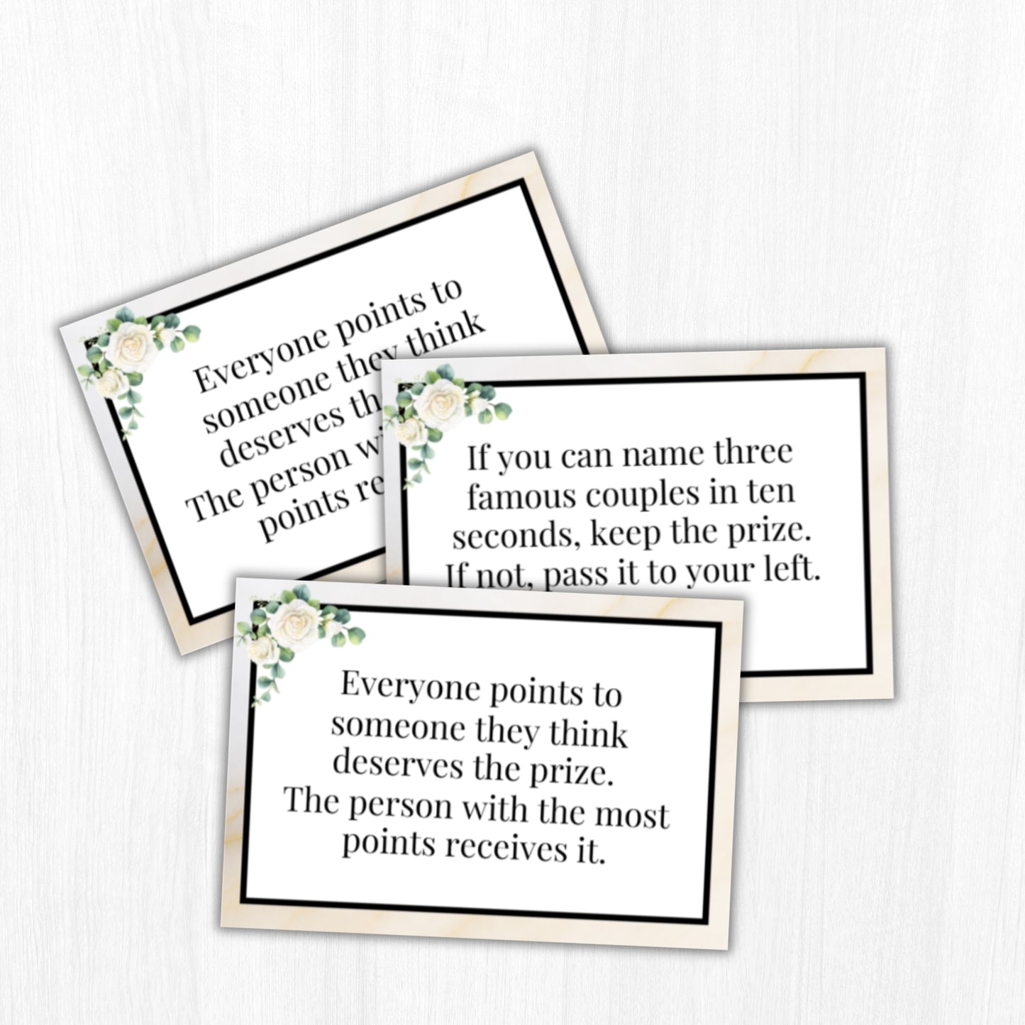 Pass the Prize Bridal Shower Card Game