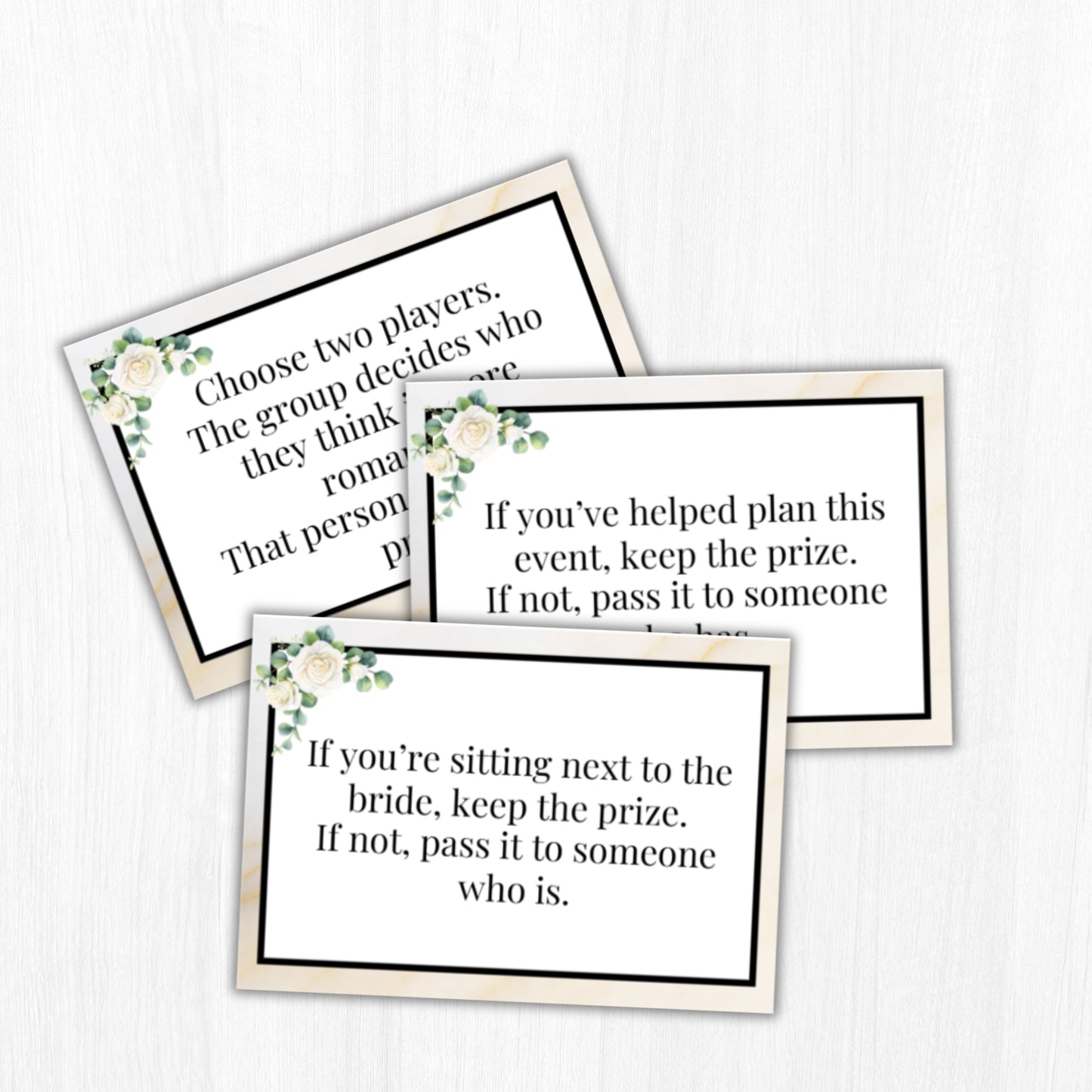 Pass the Prize Bridal Shower Card Game