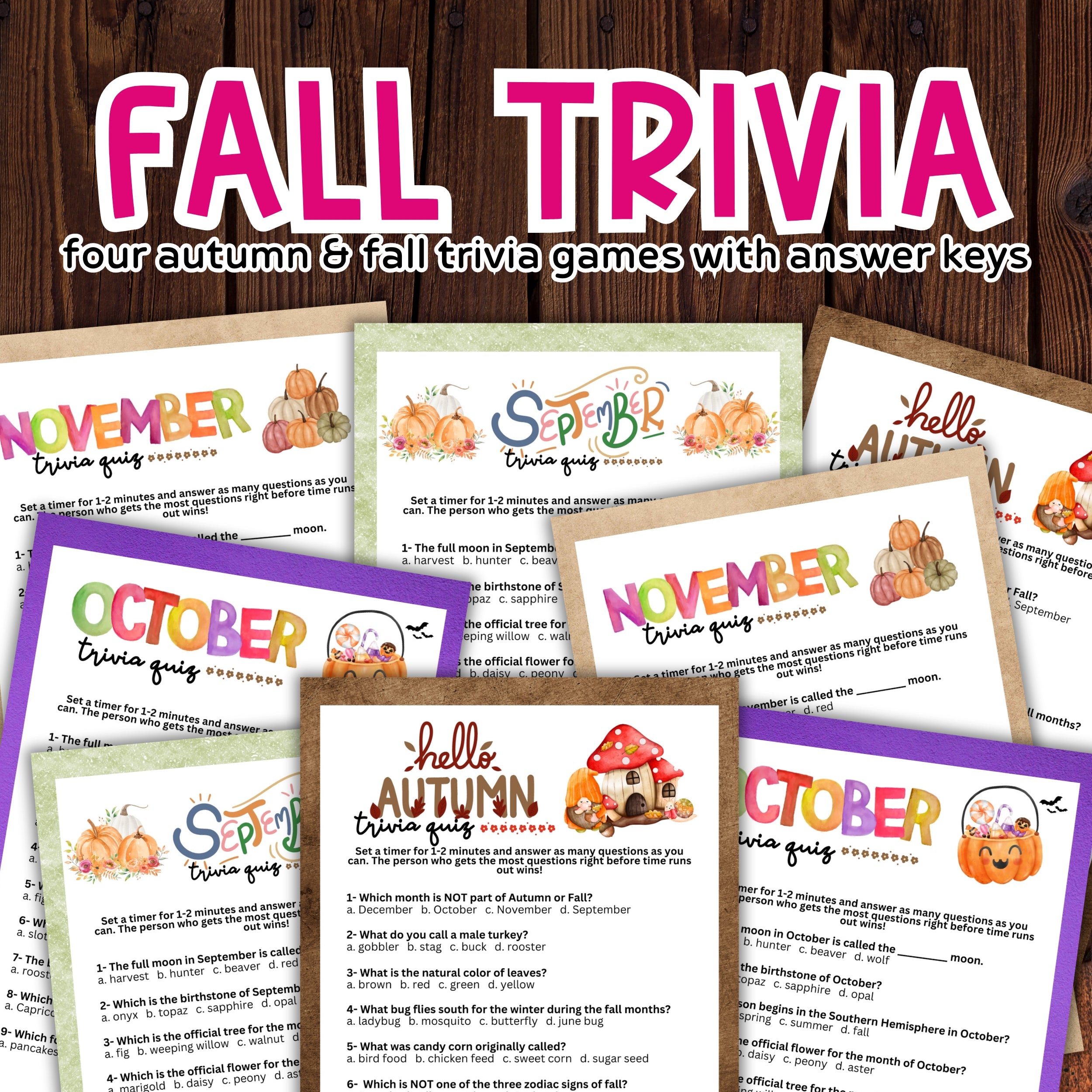Fall Trivia Bundle – Party Prints Press