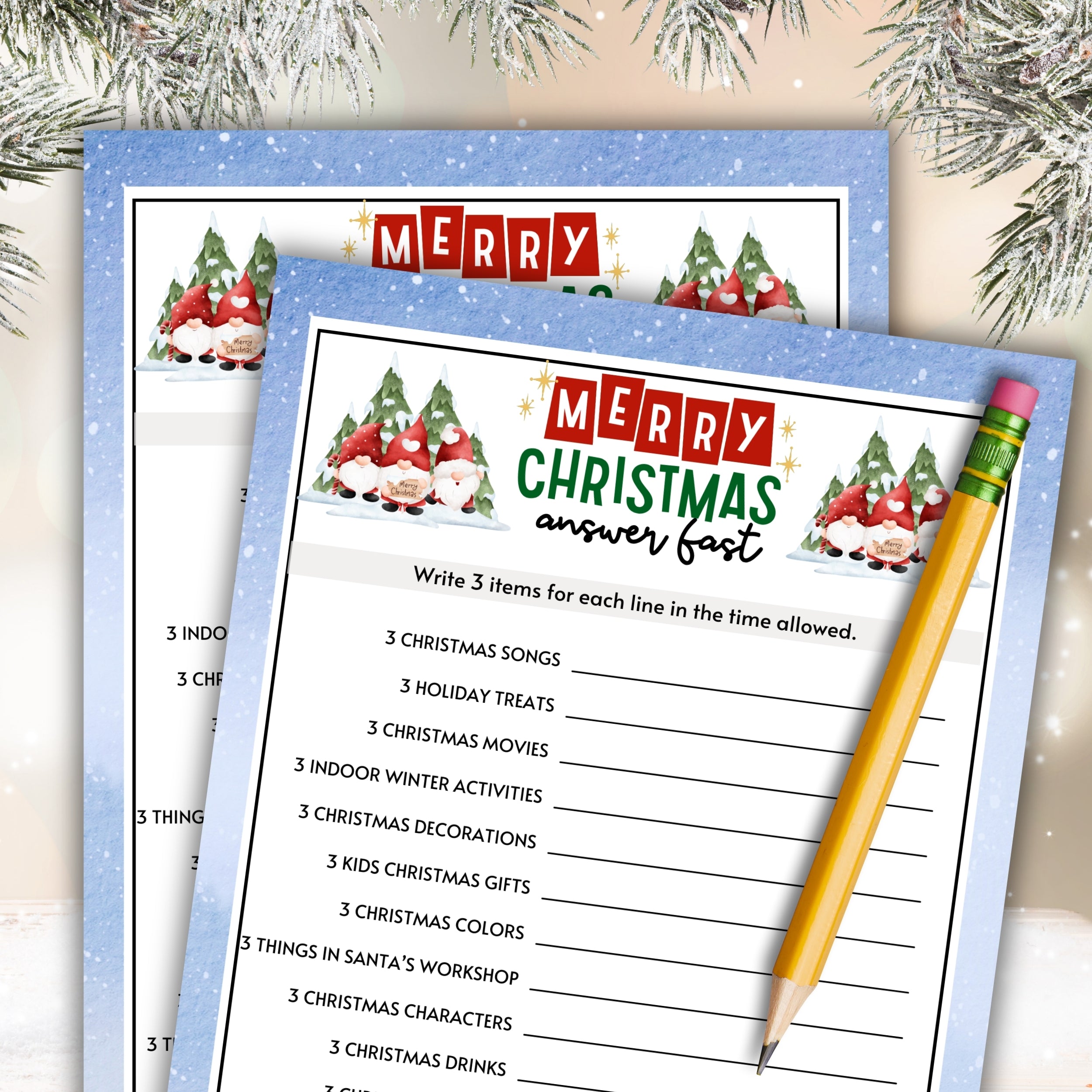 Christmas Answer Fast (Think Quick) – Party Prints Press