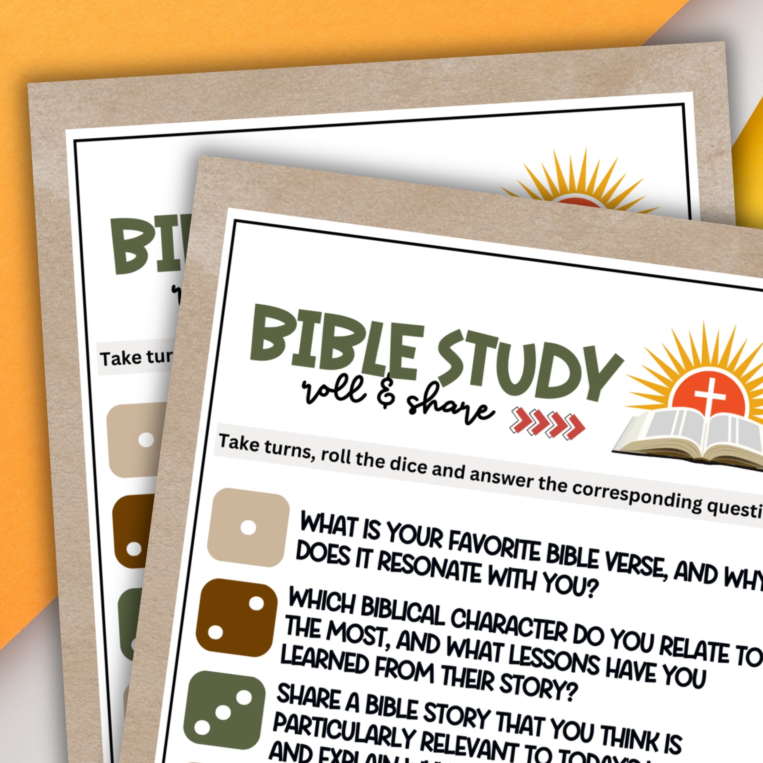 Bible Study Roll & Share Dice Game – Party Prints Press