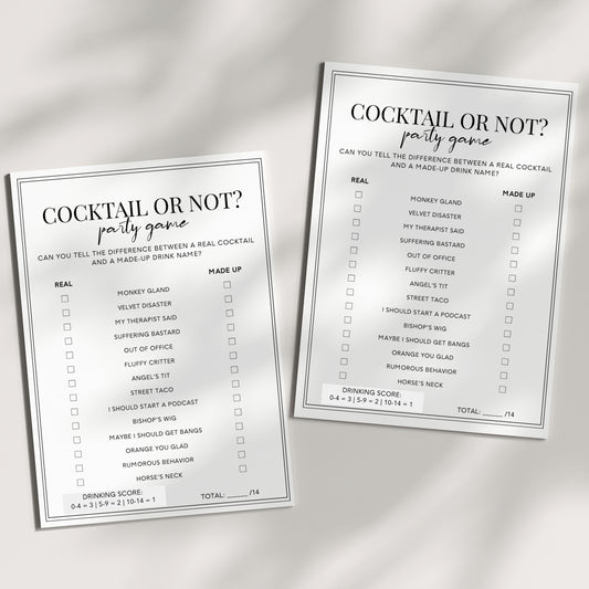 Drinking Game - Cocktail or Not