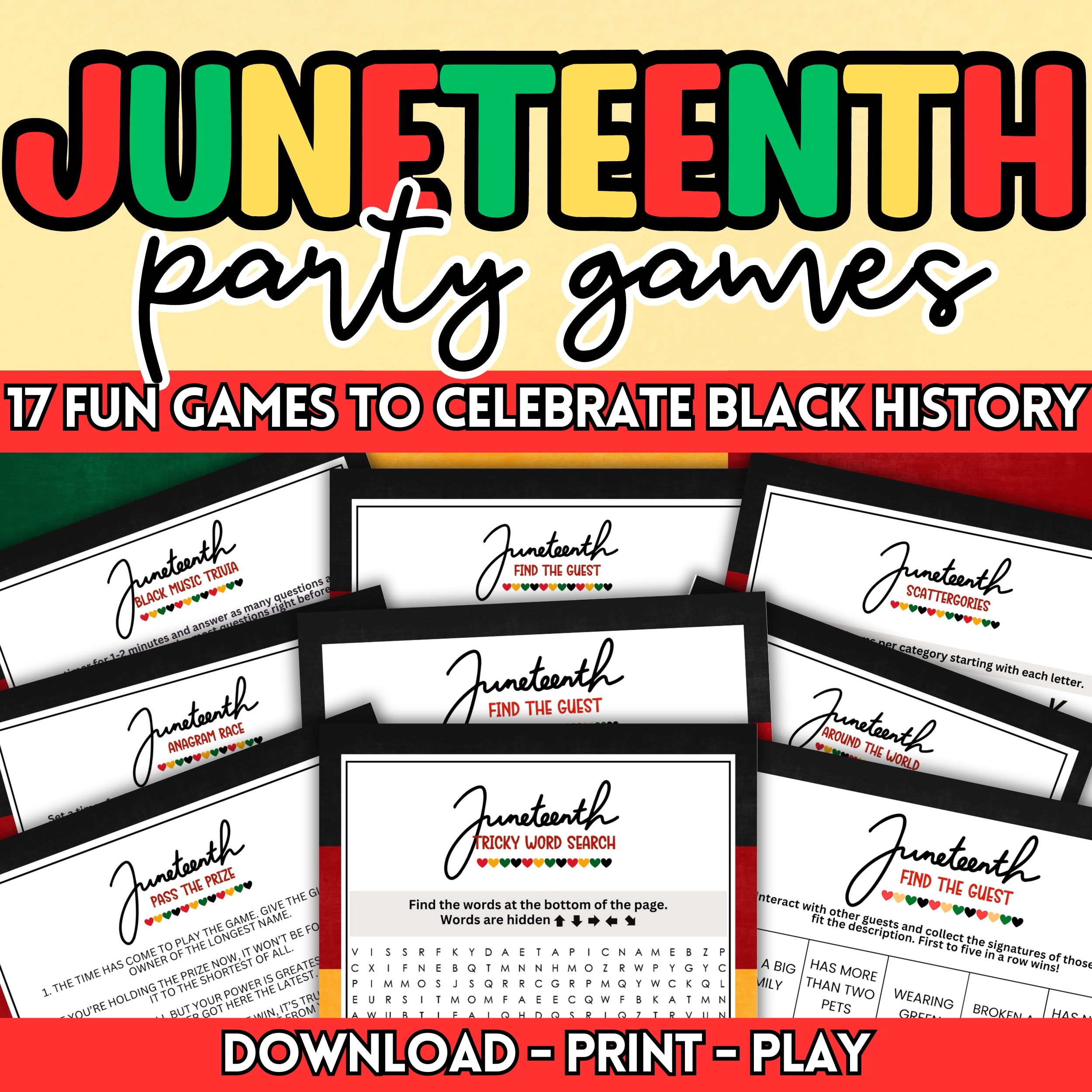 Juneteenth Mega Bundle (17 Games) – Party Prints Press