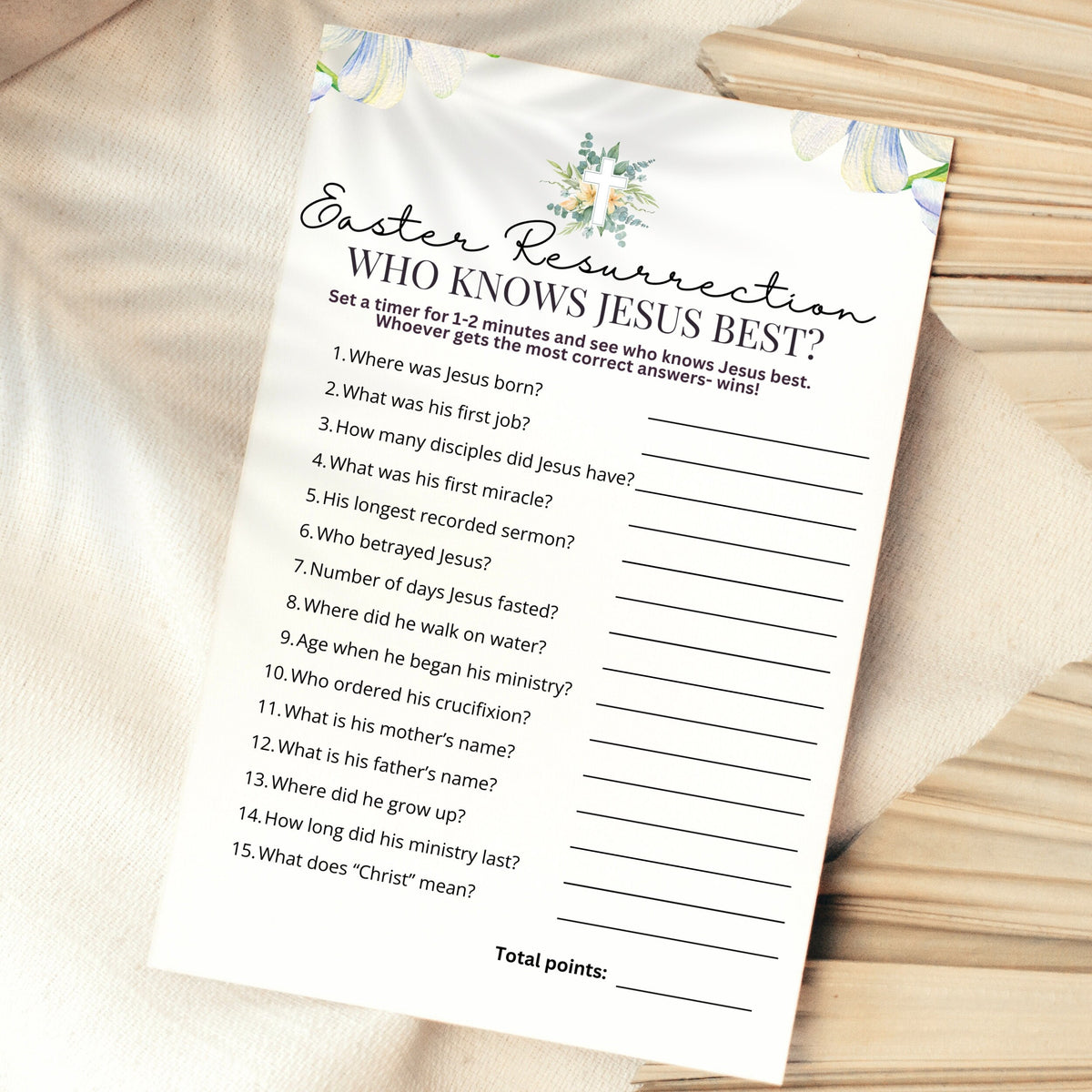 Who Knows Jesus Best Trivia – Party Prints Press