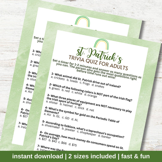 St. Patrick's Trivia For Adults