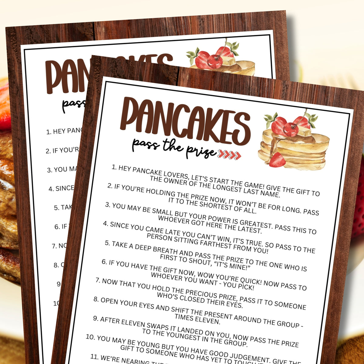 Pancake Party Pass The Prize – Party Prints Press